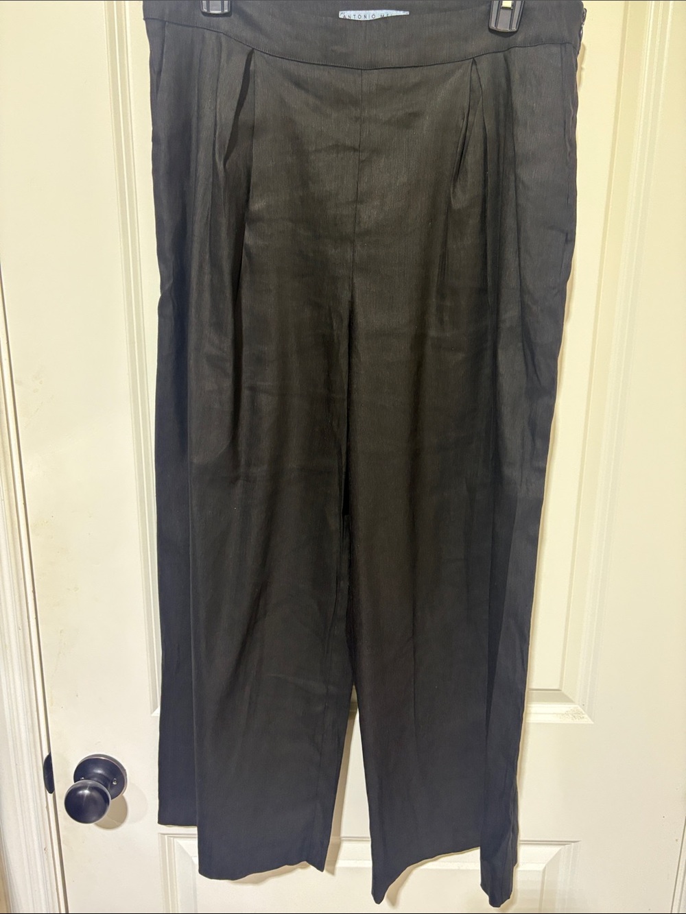ANTONIO MELANI Black Pleated Dress Trousers